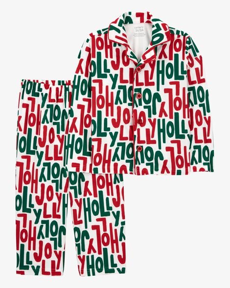 Pijama de dos piezas estilo abrigo Holly Jolly para niños pequeños - Quierox - Tienda Online