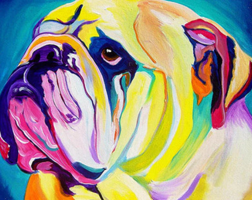 PINTURA COLORIDA BULLDOG INGLÉS - Quierox - Tienda Online