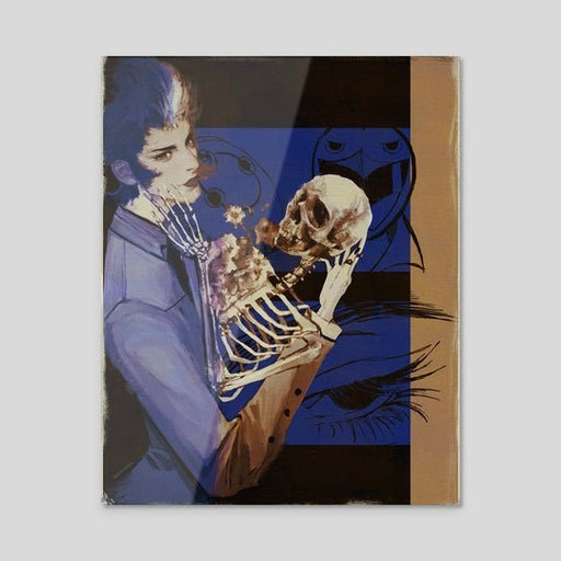 Pintura, impresion metalica de "Danza de la muerte" de Kane 8"x10" - Quierox - Tienda Online