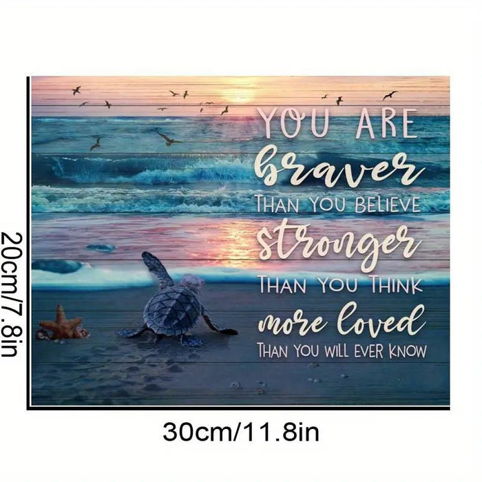 Pintura Sobre Lienzo de Costa y Paisaje de Tortuga - Quierox - Tienda Online