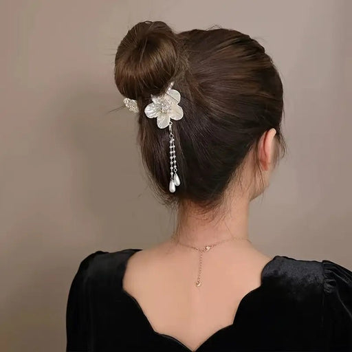 Pinza de pelo con diamantes de imitación para mujer, flor de Camelia - Quierox - Tienda Online