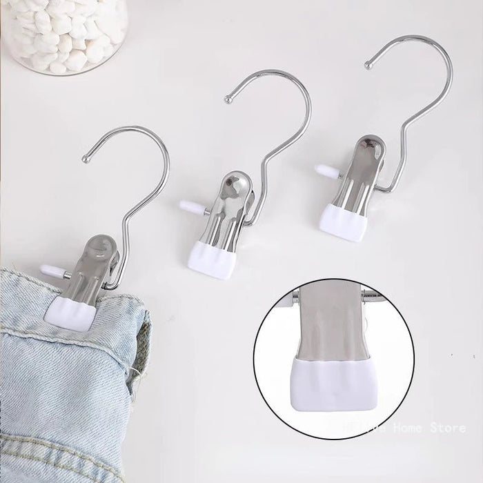 Pinzas de acero inoxidable para ropa, pinzas para ropa con gancho, pinzas portátiles para colgar ropa - Quierox - Tienda Online