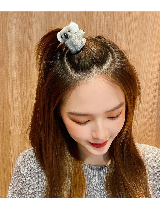 Pinzas para el cabello con diseño de koala de felpa marrón - Quierox - Tienda Online