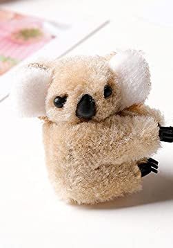 Pinzas para el cabello con diseño de koala de felpa marrón - Quierox - Tienda Online