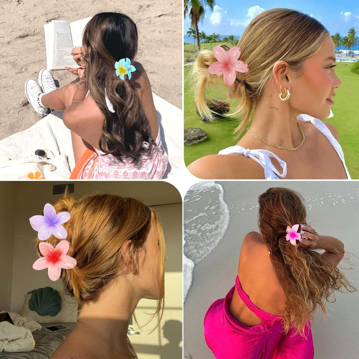 Pinzas para el cabello de flores hawaianas - Quierox - Tienda Online