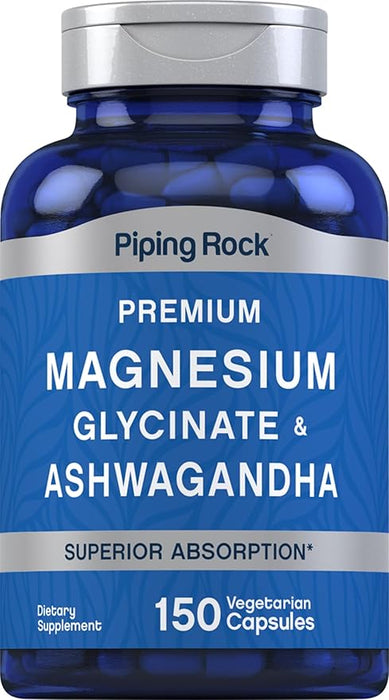 Piping Rock Glicinato de magnesio y ashwagandha 150 cápsulas - Quierox - Tienda Online