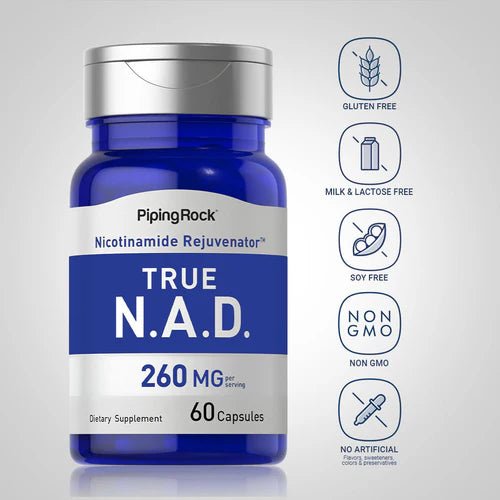 Piping Rock NAD, 260 mg (por porción), 60 cápsulas de liberación rápida - Quierox - Tienda Online