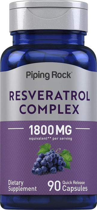 PIPING ROCK Resveratrol complex 1800 MG 90 cápsulas sinomg - Quierox - Tienda Online