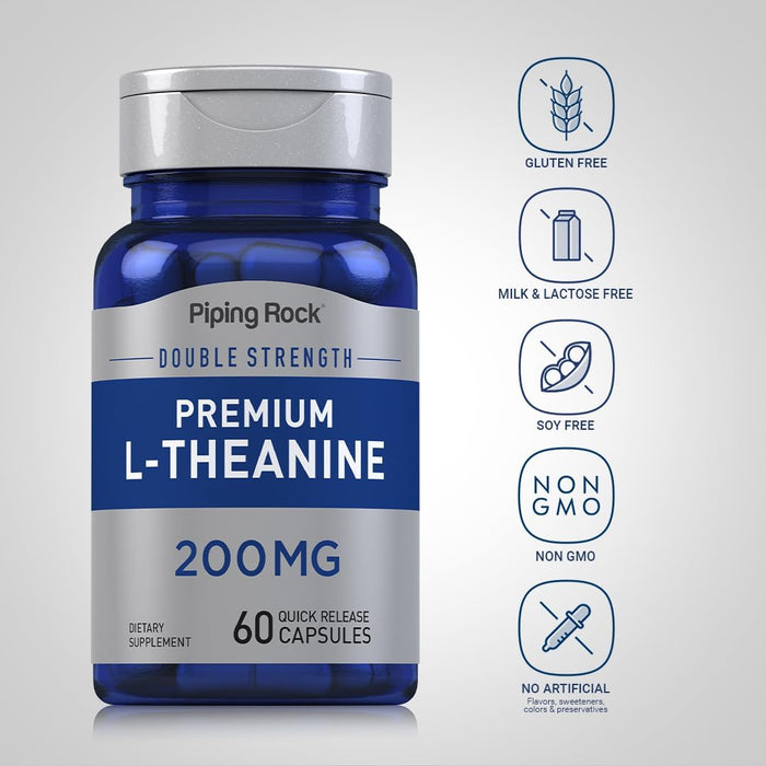 Piping Rock Suplemento de L - teanina 200 mg 60 cápsulas - Quierox - Tienda Online