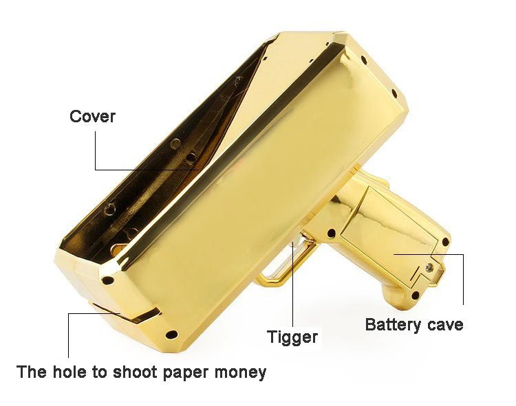 Pistola de juguete para disparar billetes, máquina de lanzar billetes, - Quierox - Tienda Online