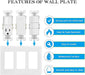 Placa de pared para interruptor de 3 segmentos, placa frontal - Quierox - Tienda Online