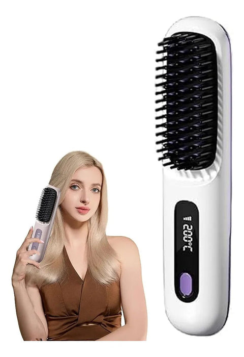 Plancha de pelo inalámbrica con iones negativos, calentamiento rápido - Quierox - Tienda Online