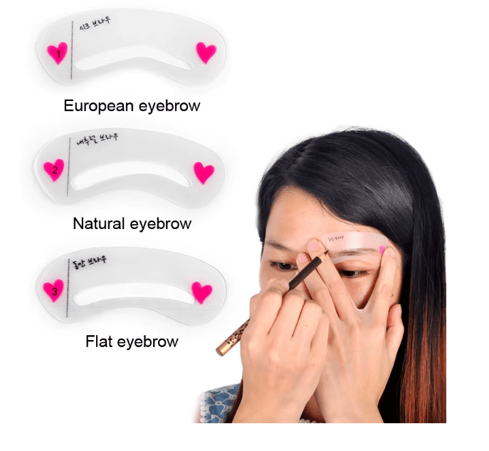 Plantillas reutilizables para cejas, 3 unids, tarjeta guía de dibujo - Quierox - Tienda Online