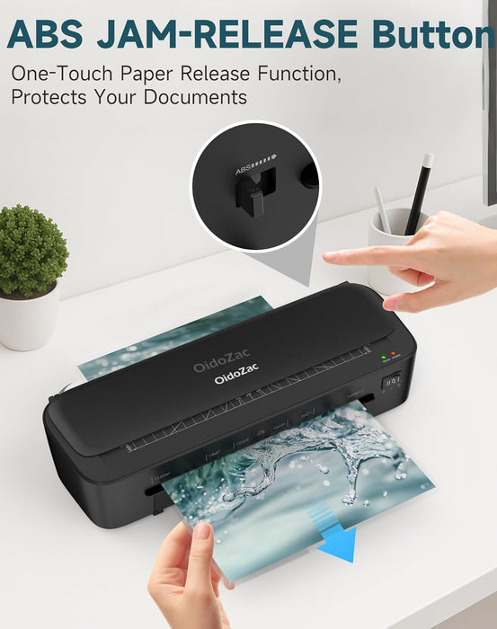 Plastificadora térmica A4 11 en 1, con 36 fundas, 3 cabezales de corte y recortador integrado, ideal para la escuela, el hogar, la oficina (negra) - Quierox - Tienda Online