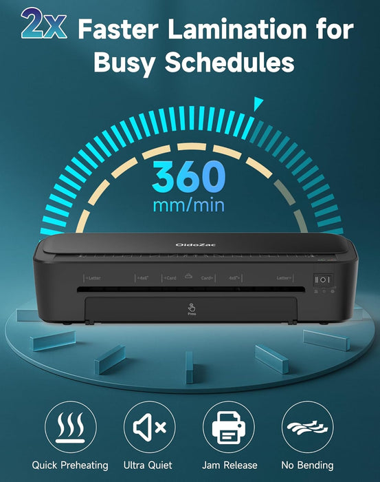 Plastificadora térmica A4 11 en 1, con 36 fundas, 3 cabezales de corte y recortador integrado, ideal para la escuela, el hogar, la oficina (negra) - Quierox - Tienda Online