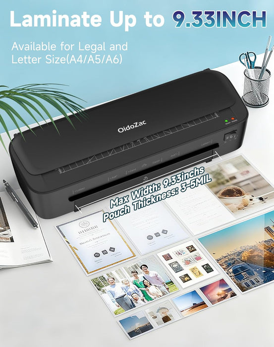 Plastificadora térmica A4 11 en 1, con 36 fundas, 3 cabezales de corte y recortador integrado, ideal para la escuela, el hogar, la oficina (negra) - Quierox - Tienda Online