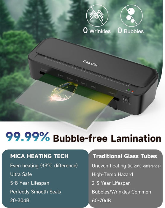 Plastificadora térmica A4 11 en 1, con 36 fundas, 3 cabezales de corte y recortador integrado, ideal para la escuela, el hogar, la oficina (negra) - Quierox - Tienda Online