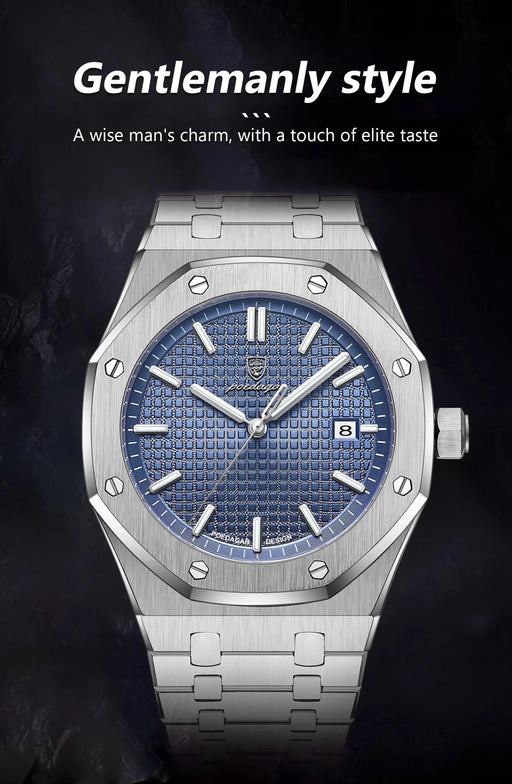 POEDAGAR reloj de lujo para hombre de pulsera luminoso de acero inoxidable para hombre - Quierox - Tienda Online