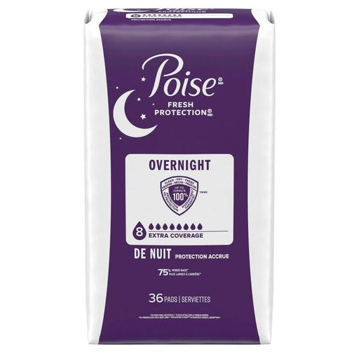 Poise Compresas para la incontinencia nocturna y el posparto para pérdidas de orina, 8 gotas de cobertura extra, 36 unidades - Quierox - Tienda Online