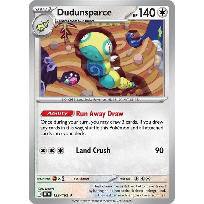 Pokemon Tarjeta holográfica Inversa Dudunsparce - Quierox - Tienda Online