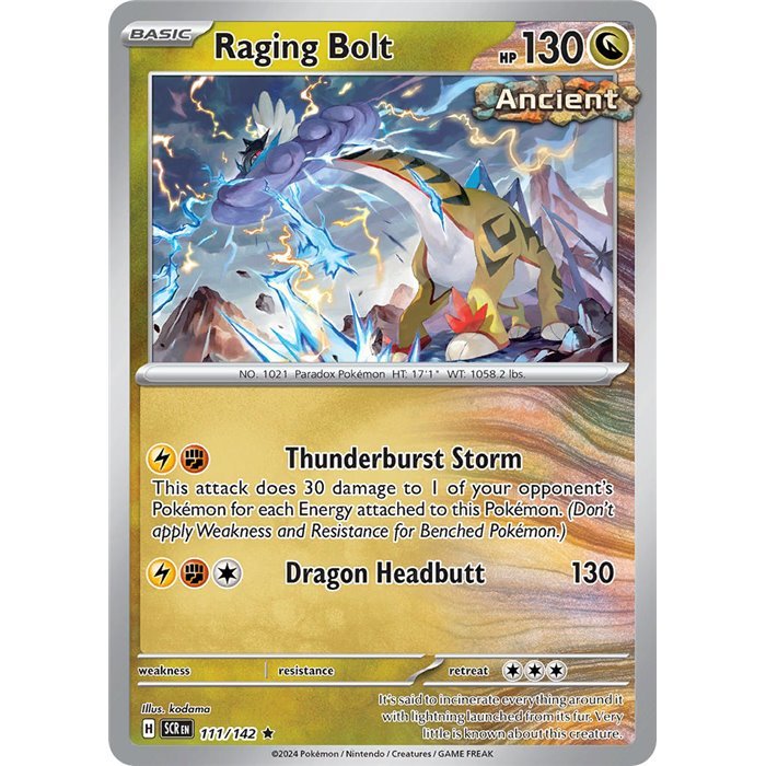 Pokemon Tarjeta holográfica Inversa Raging Bolt - Quierox - Tienda Online