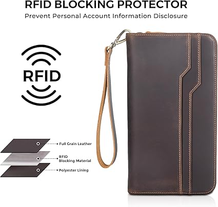 Polare Cartera de cuero para pasaporte y organizador de documentos - Quierox - Tienda Online