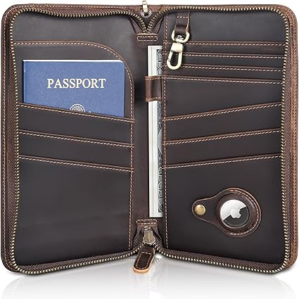 Polare Cartera de cuero para pasaporte y organizador de documentos - Quierox - Tienda Online