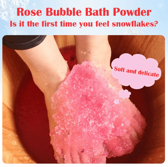 Polvo de baño de burbujas rosa para pies, baño de cristal para pies, barro corporal de cristal - Quierox - Tienda Online