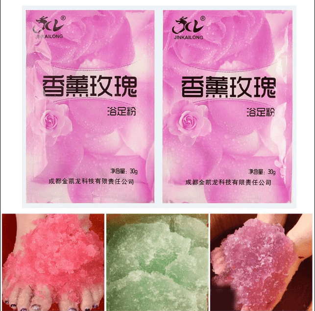 Polvo de baño de burbujas rosa para pies, baño de cristal para pies, barro corporal de cristal - Quierox - Tienda Online
