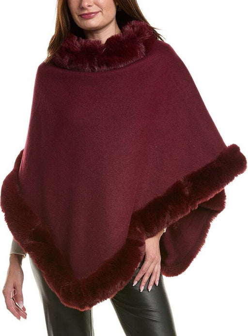 Poncho Surell con ribete de piel sintética - Quierox - Tienda Online