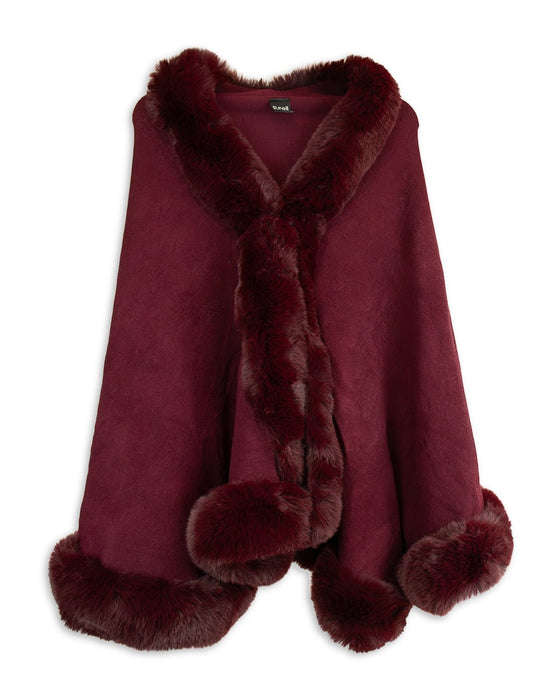 Poncho Surell con ribete de piel sintética - Quierox - Tienda Online
