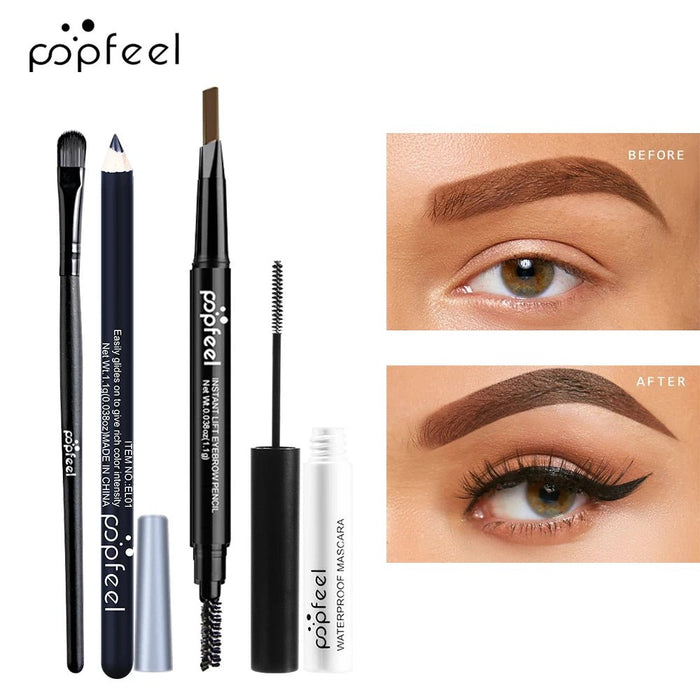 POPFEEL - Juego de maquillaje para mujer, paleta de sombras de ojos, delineador de ojos, rímel, lápiz de cejas - Quierox - Tienda Online