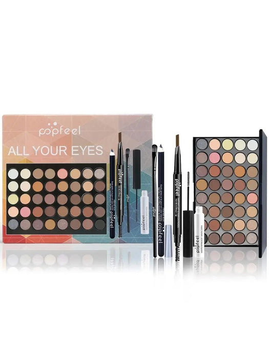 POPFEEL - Juego de maquillaje para mujer, paleta de sombras de ojos, delineador de ojos, rímel, lápiz de cejas - Quierox - Tienda Online