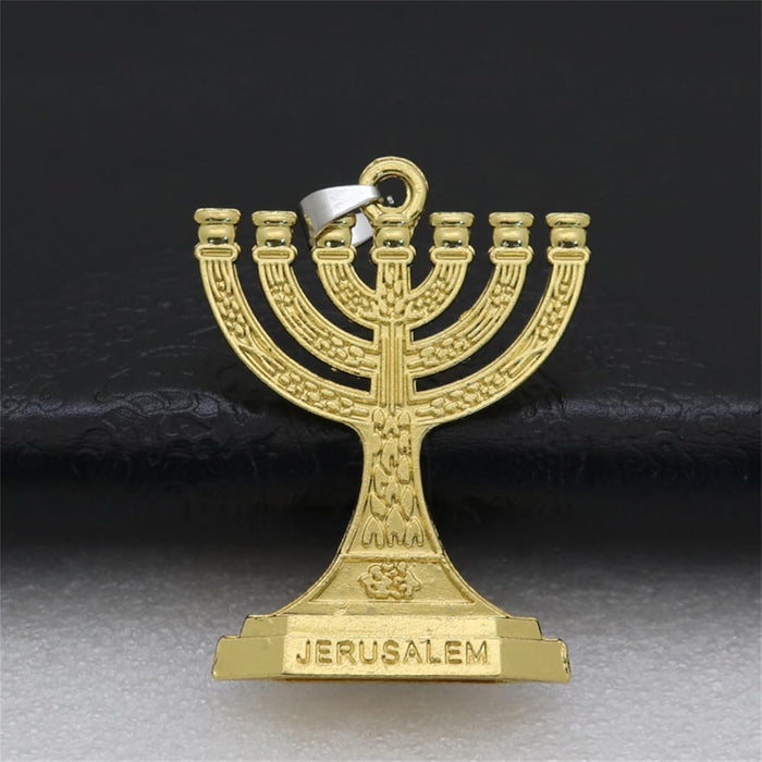 Portavelas judío tradicional de la menorá de 7 ramas, llavero con 12 tribus de Israel - Quierox - Tienda Online