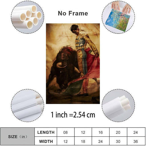 Póster abstracto de toreros españoles, arte de pared famoso de México, 24 x 36 pulgadas - Quierox - Tienda Online
