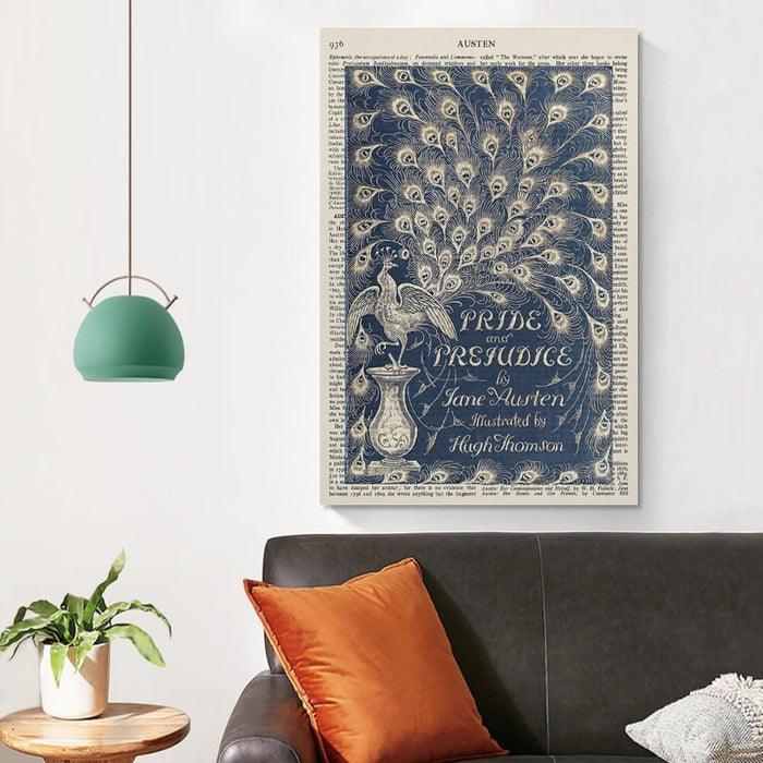 Póster de Jane Austen con portada de libro, arte de orgullo y prejuicio en la antigüedad de Austen - Quierox - Tienda Online
