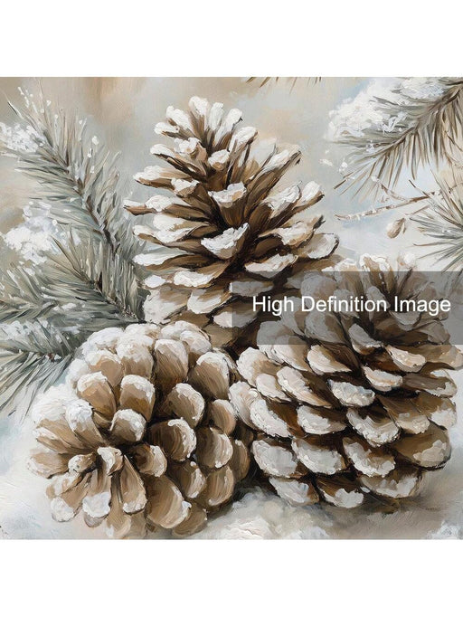 Póster navideño con diseño de piña nevada (enmarcado o sin marco), acogedor, para festivales - Quierox - Tienda Online