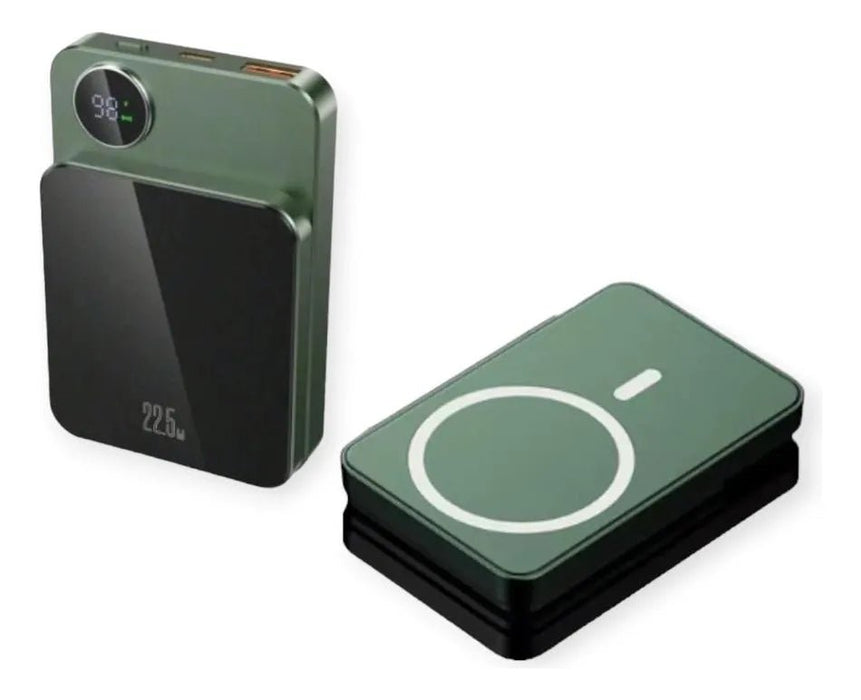 Power Bank Batería Magnética Inalámbrico Cargador Verde Oscuro - Quierox - Tienda Online