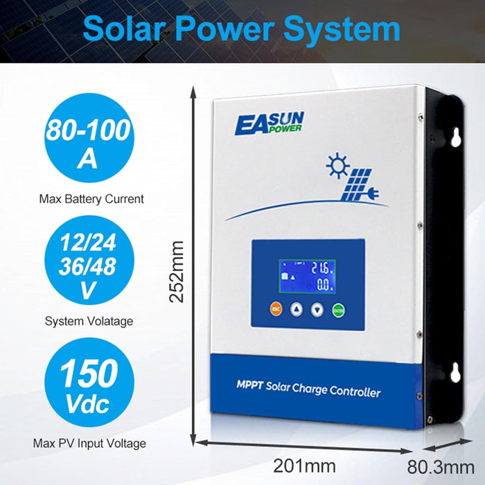 POWLAND Controlador de carga solar MPPT 100A, regulador inteligente regulador de carga - Quierox - Tienda Online