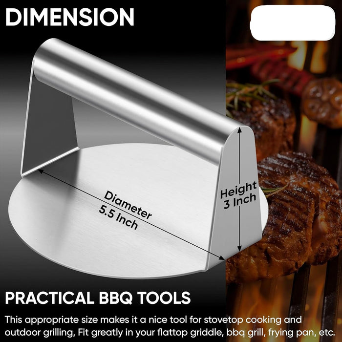 Prensa para Hamburguesas Smash para Plancha, Plana para Tocino - Quierox - Tienda Online