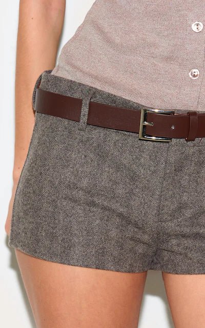 PRETTY LITTLE THING Minishorts tejidos a rayas marrones - Quierox - Tienda Online
