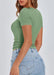 PRETTYGARDEN Camisetas de manga corta para mujer, con cuello henley acanalado, botones, corte entallado - Quierox - Tienda Online