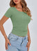 PRETTYGARDEN Camisetas de manga corta para mujer, con cuello henley acanalado, botones, corte entallado - Quierox - Tienda Online
