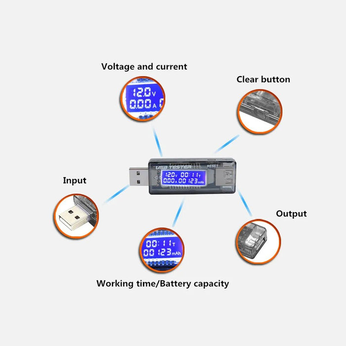Probador de capacidad de voltaje de corriente USB - Quierox - Tienda Online