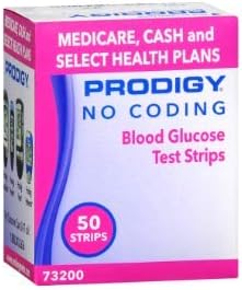 Prodigy 73200 Tiras de prueba de glucosa en sangre sin codificación, caja de 50 tiras - Quierox - Tienda Online