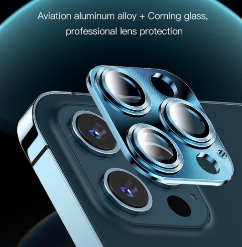 Protector de camara para iPhone 12 Pro Max de aluminio lente integrada de vidrio - Quierox - Tienda Online