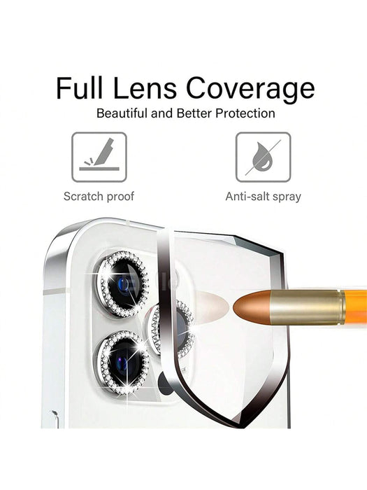 Protector de lente de cámara con diamantes de imitación solo compatible con iPhone - Quierox - Tienda Online