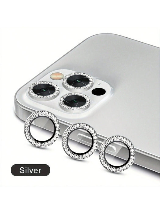 Protector de lente de cámara plateado brillante, compatible con iPhone - Quierox - Tienda Online