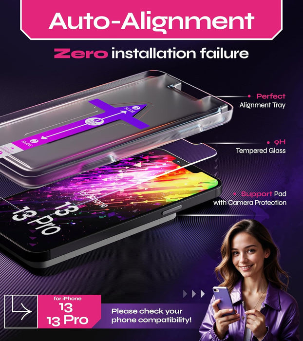 Protector de pantalla compatible con iPhone 13/13 Pro (paquete de 2) - Quierox - Tienda Online