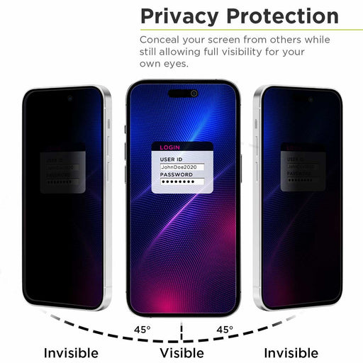 Protector de pantalla de cristal de privacidad 360 para iPhone 15 Pro Max V - Quierox - Tienda Online